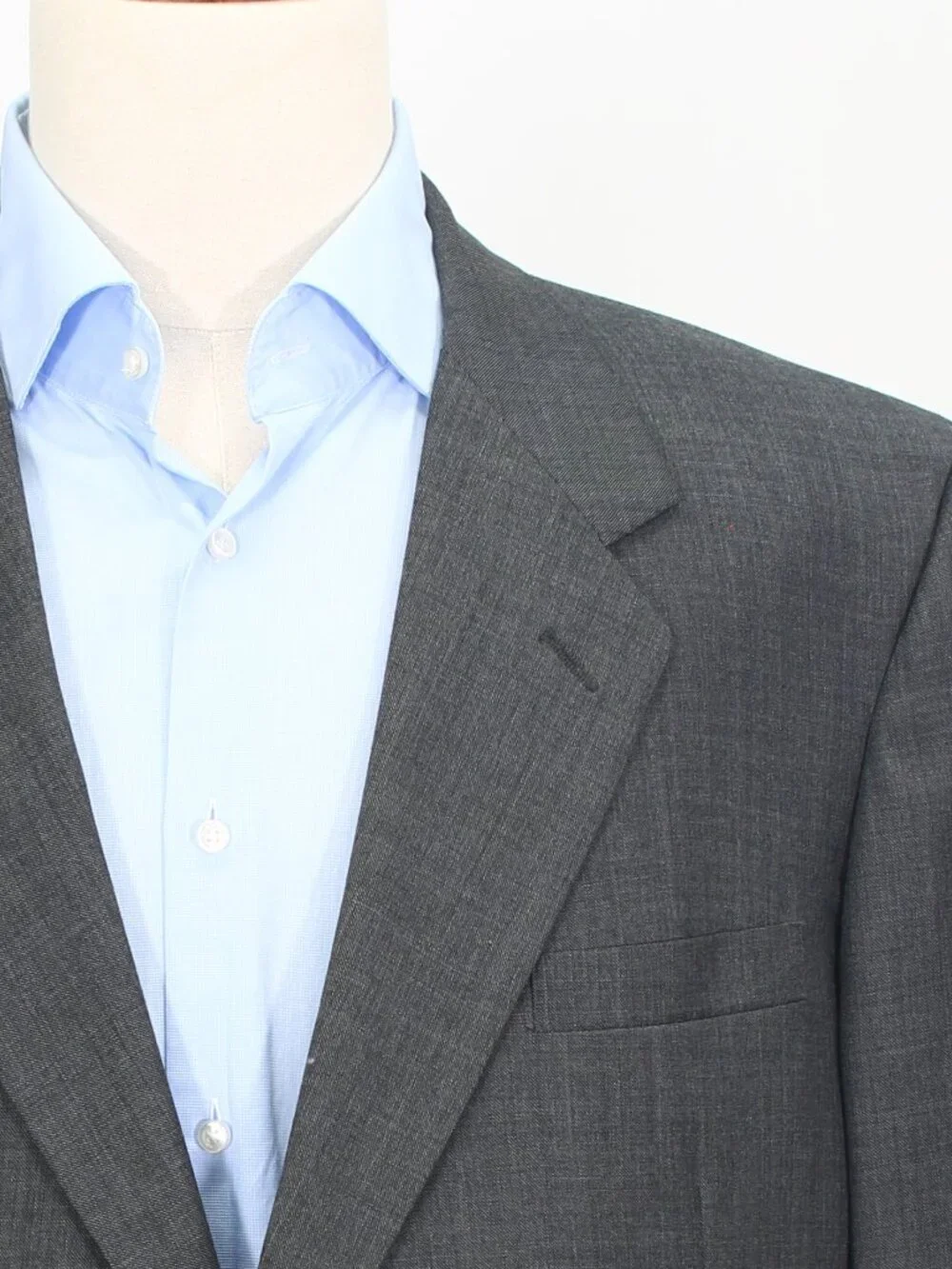 Tom James 46L 40x29 Gray Full Suit 2-Button Solid R926